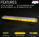 88 LED Amber Recovery Strobe Light Bar 12V/24V Emergency Beacon Warning Light