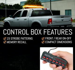 15 Pattern LED Light Bar Amber Strobe Beacon 2FT Roof Mount Truck Off Road Light — image 4