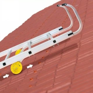 93cm Aluminium Roof Ladder Hook Kit with Wheels Extension Ladder Accessory Pair — image 7